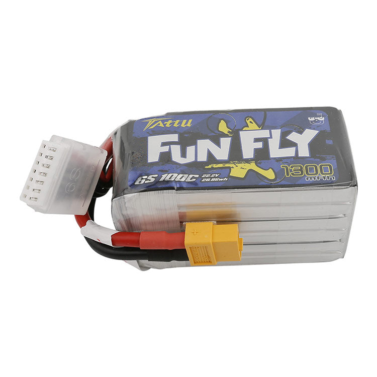 Tattu FunFly 1300mAh 100C 22.2V 6S1P Lipo Battery Pack With XT60 Plug Tattu FunFly 1300mAh 100C 22.2V 6S1P Lipo Battery Pack With XT60 Plug